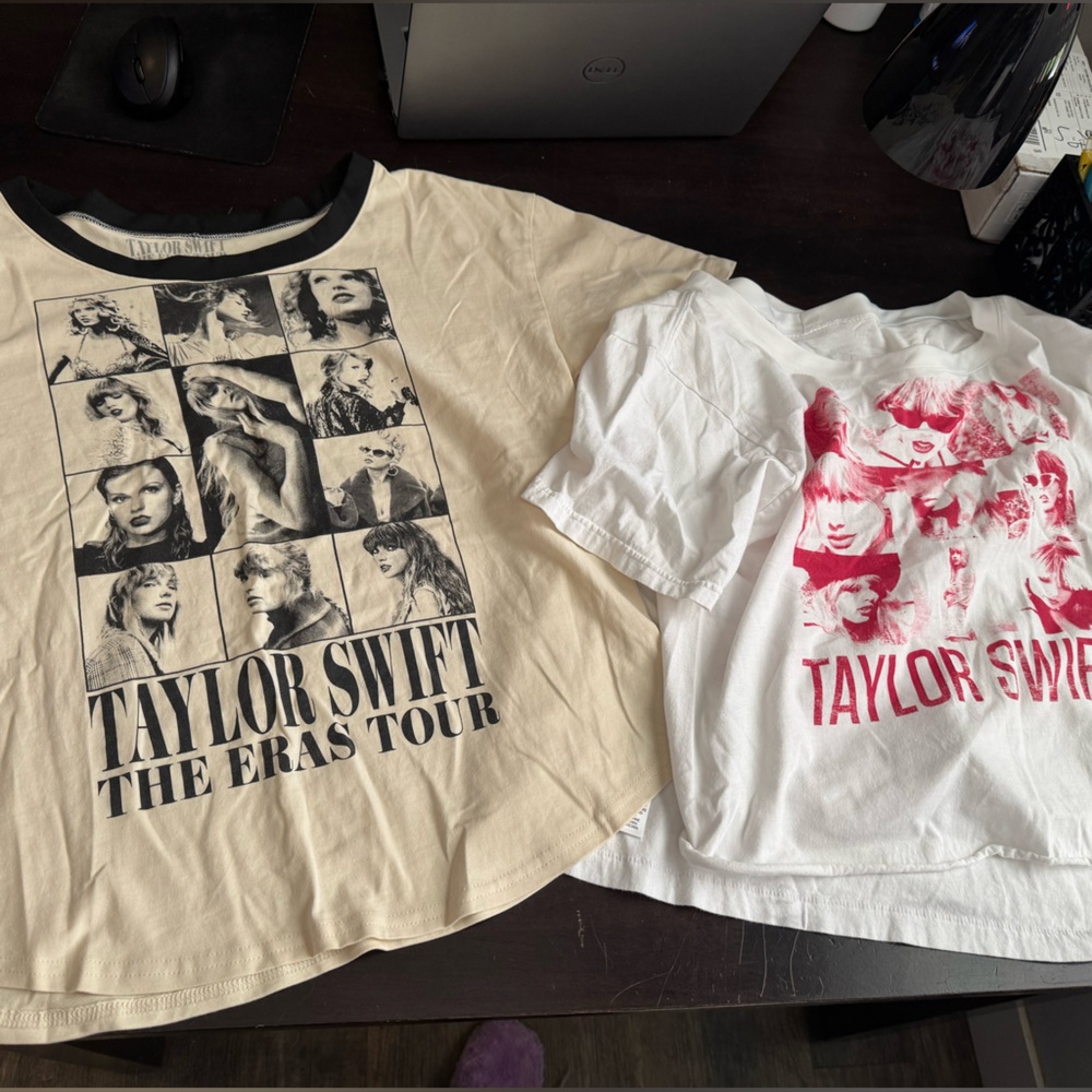 Taylor Swift Graphic T-Shirts in White and Cream